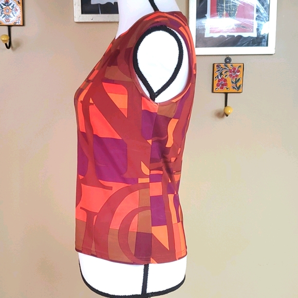 Nina Ricci colorful print sleeveless blouse - Picture 3 of 7